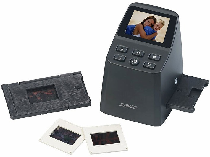 Dias und Negative einfach und schnell sichern: Somikon Stand-Alone-Dia- und Negativ-Scanner SD-1500.dig mit 16-MP-Sensor, 4.920 dpi