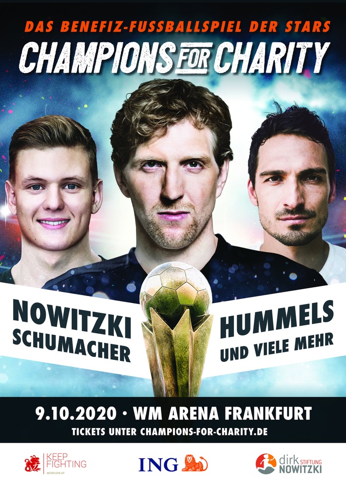 Abgesagt - Dirk Nowitzki, Mick Schumacher und Mats Hummels kommen mit &quot;Champions for Charity&quot; nach Frankfurt
