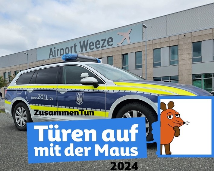 HZA-DU: Wer dabei sein möchte, muss schnell sein! - Der Airport Weeze und das Hauptzollamt Duisburg machen mit bei der Aktion &quot;Türen auf mit der Maus&quot; am 3. Oktober 2024