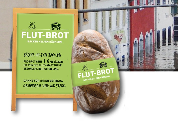 Mit dem „Flut-Brot“ können Kunden für die Aktion „Bäcker helfen Bäckern“ spenden