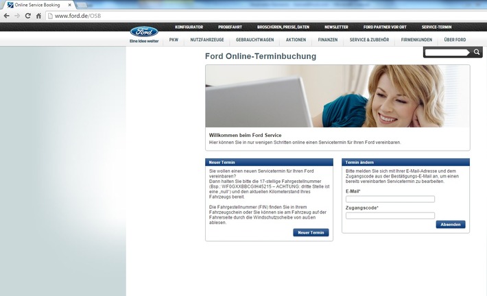 Ford Online-Terminbuchung wird flächendeckend angeboten: Service-Dienstleistungen bei rund 1.000 Ford Partnern online buchbar