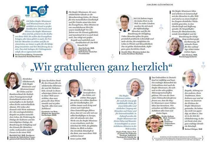 Bibel, Bildung und Bescheidenheit: Politik und Kirche ehren Steyler Missionare - Pressemitteilung