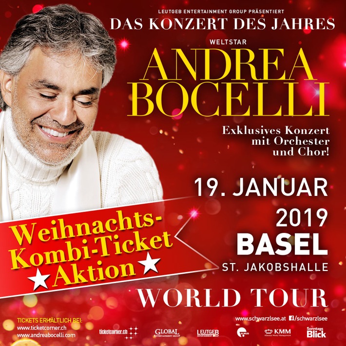 ANDREA BOCELLI 19.1.2019 in BASEL - WEIHNACHTSAKTION - BILD