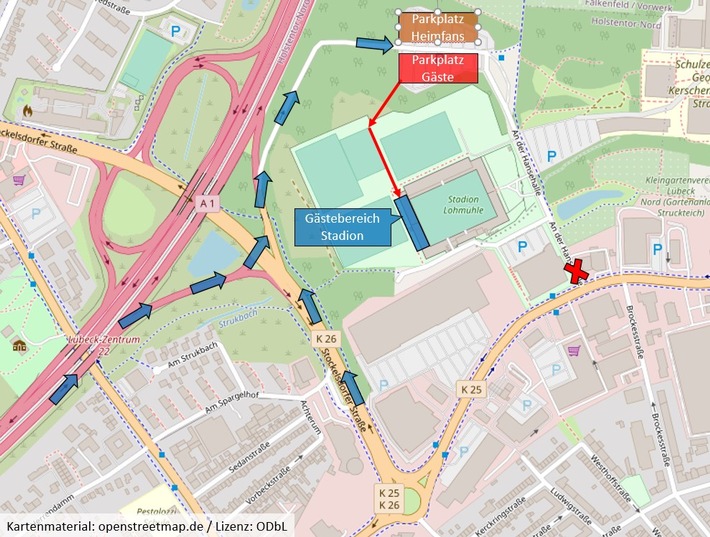 POL-HL: HL-St. Lorenz Nord / Verkehrshinweise zum Fußballspiel VfB Lübeck vs. SV Sandhausen