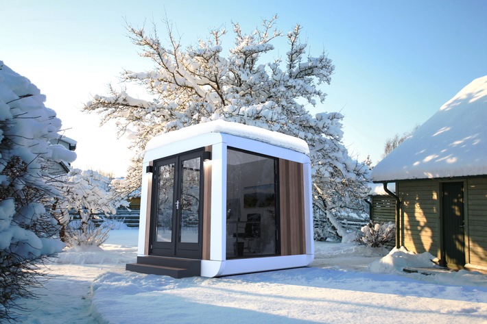 Office Cubes für die Winterzeit / Designer-Bürowürfel für Outdoor, die dank Heizung auch im Winter komfortables Arbeiten erlauben