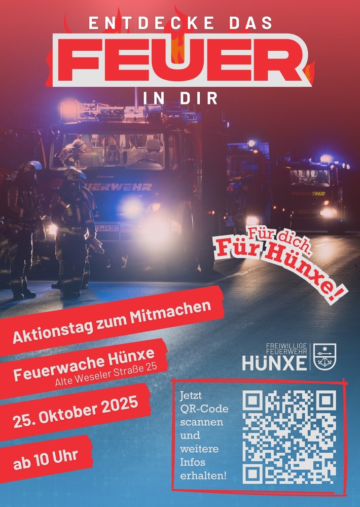 FW Hünxe: Entdecke das Feuer in dir - Aktionstag der Einheit Hünxe lädt zum Mitmachen ein