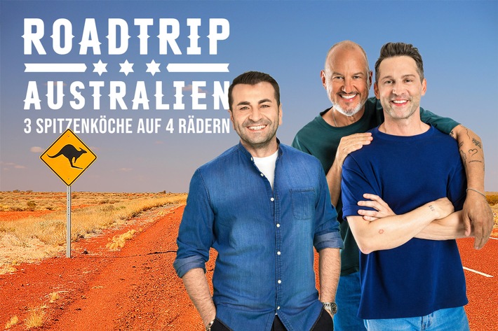 Frank Rosin, Ali Güngörmüs und Alexander Kumptner drehen "Roadtrip Australien" für Kabel Eins und Joyn