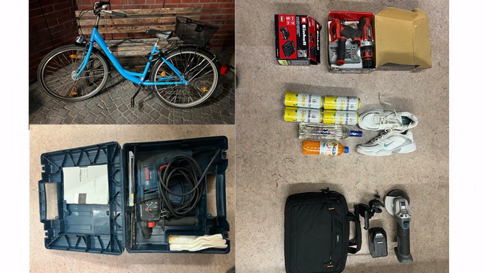 POL-MS: Nach Flucht mit dem Fahrrad in die Aa gestürzt - 37-Jähriger nach mutmaßlichen Diebstählen gestellt und durch Feuerwehr geborgen - Zeugen und Eigentümer gesucht