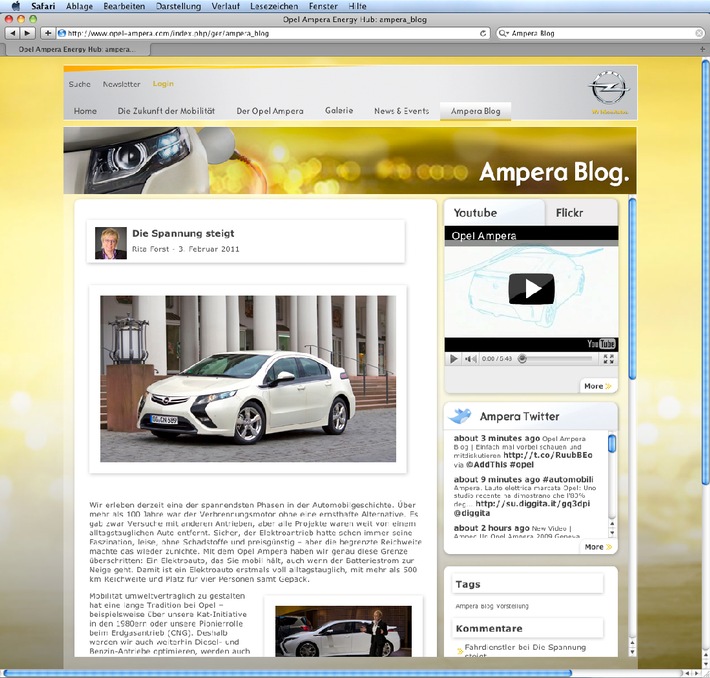 Spannende Zeiten: Der neue Opel Ampera Blog (mit Bild)