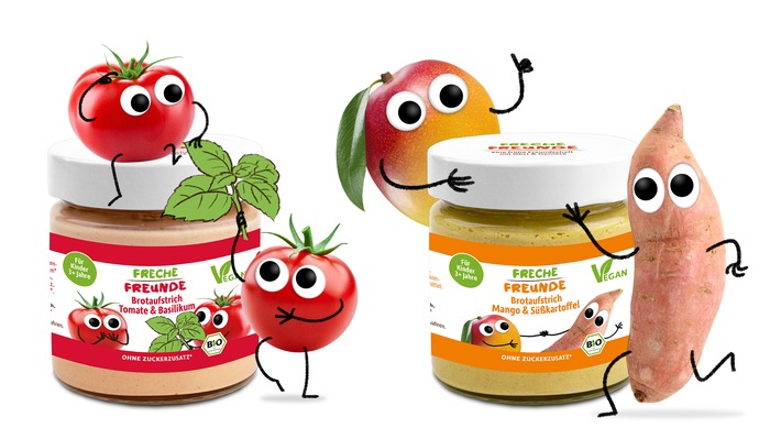 Presseinfo: Freche Freunde präsentiert vegane Brotaufstriche für Kinder