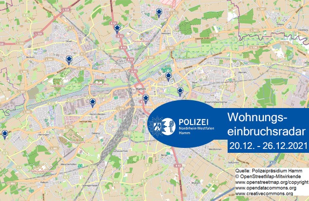 POL-HAM: Wohnungseinbruchsradar Hamm für die Woche vom 20. Dezember bis 26. Dezember 2021