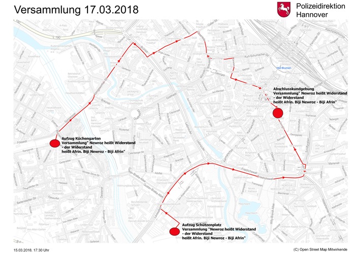 POL-H: Aufzugsrouten für Versammlung stehen nach Kooperationsgespräch fest