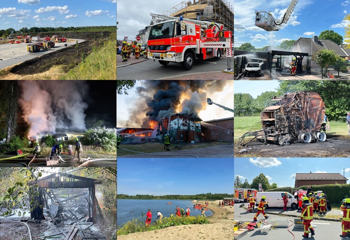 FW-SE: Feuerwehren im Kreis Segeberg im Juni stark gefordert