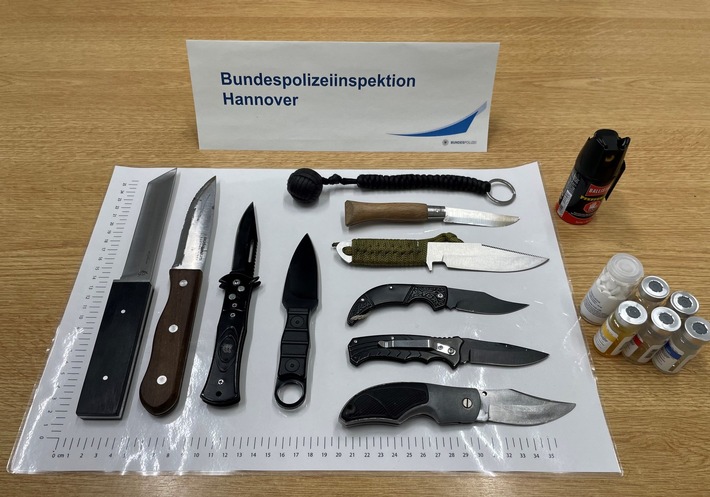 BPOL-H: Pressemitteilung der Bundespolizeiinspektion Hannover anlässlich Kontrollmaßnahmen zur Bekämpfung der Gewaltkriminalität am Hauptbahnhof Hannover - mehrere Messer sichergestellt