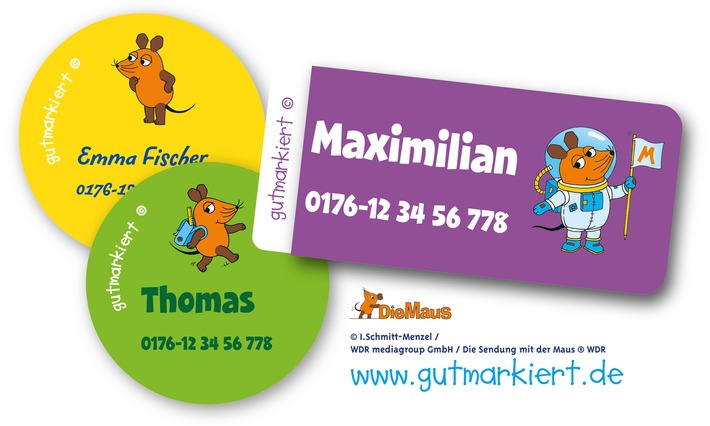 Nichts mehr verlieren in Kita und Schule mit den "Sendung mit der Maus"-Etiketten