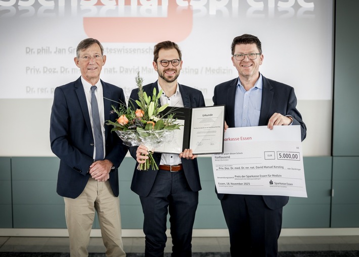 Wissenschaftspreis der Sparkasse Essen für Nuklearmediziner PD Dr. Dr. David Kersting