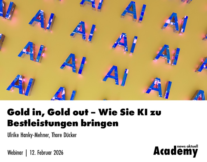 Gold in, Gold out - Wie Sie KI zu Bestleistungen bringen / Ein Webinar in der Academy von news aktuell