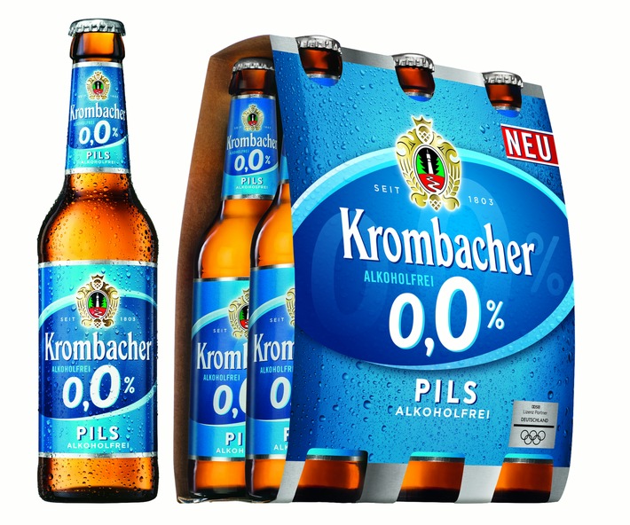 Die natürlichen Durstlöscher: Krombacher bringt o,0% Pils und o,0% Weizen auf den Markt