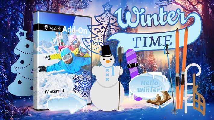 Digitales Flockentreiben - AquaSoft präsentiert das Erweiterungspaket „Winterzeit“ für die multimediale Präsentationssoftware Video Vision 2023