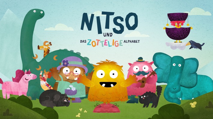 Vorschul-Animationsserie feiert Premiere: "Nitso und das zottelige Alphabet" / Buchstaben kontextbasiert, interaktiv und bilingual lernen ab 2. September 2024 auf allen KiKA-Plattformen