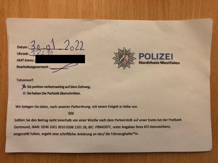 POL-DO: Aktuelle Betrugsmasche: Falsche Zahlungsaufforderungen an Autos aufgetaucht - Polizei warnt