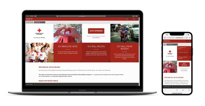 Alles neu – eine starke Webseite für das Österreichische Rote Kreuz