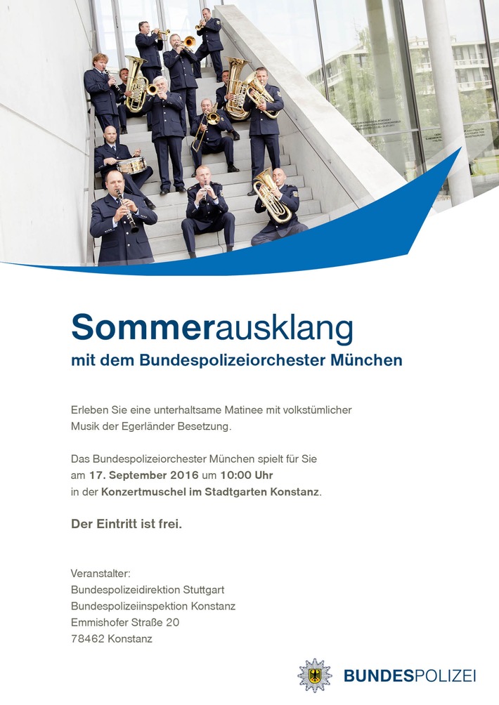 BPOLI-KN: Vorankündigung: Konzert des Bundespolizeiorchesters München in Konstanz