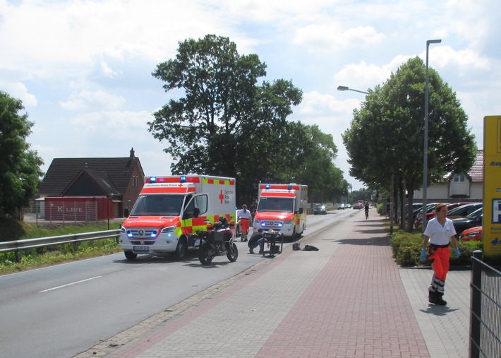 POL-OL: ++ Augustfehn : Verkehrsunfall mit verletzten Motorradfahrer ++