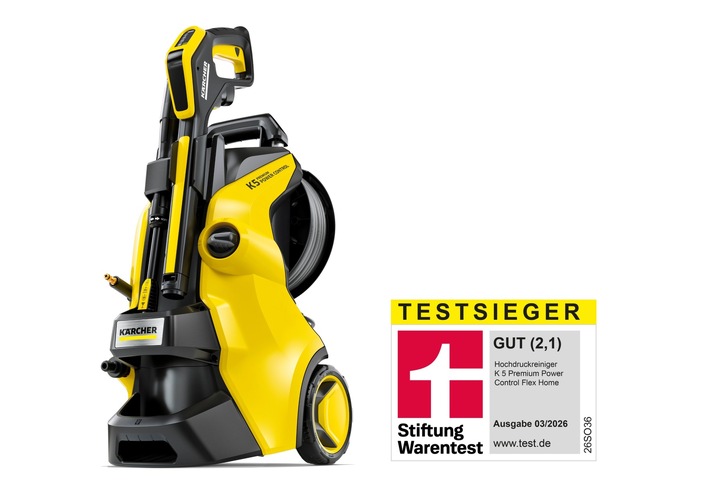 Pressemitteilung: Kärcher K 5 Premium Power Control Flex ist Testsieger bei Stiftung Warentest