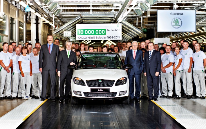 SKODA produziert zehnmillionstes Fahrzeug in Mladá Boleslav (mit Bild)