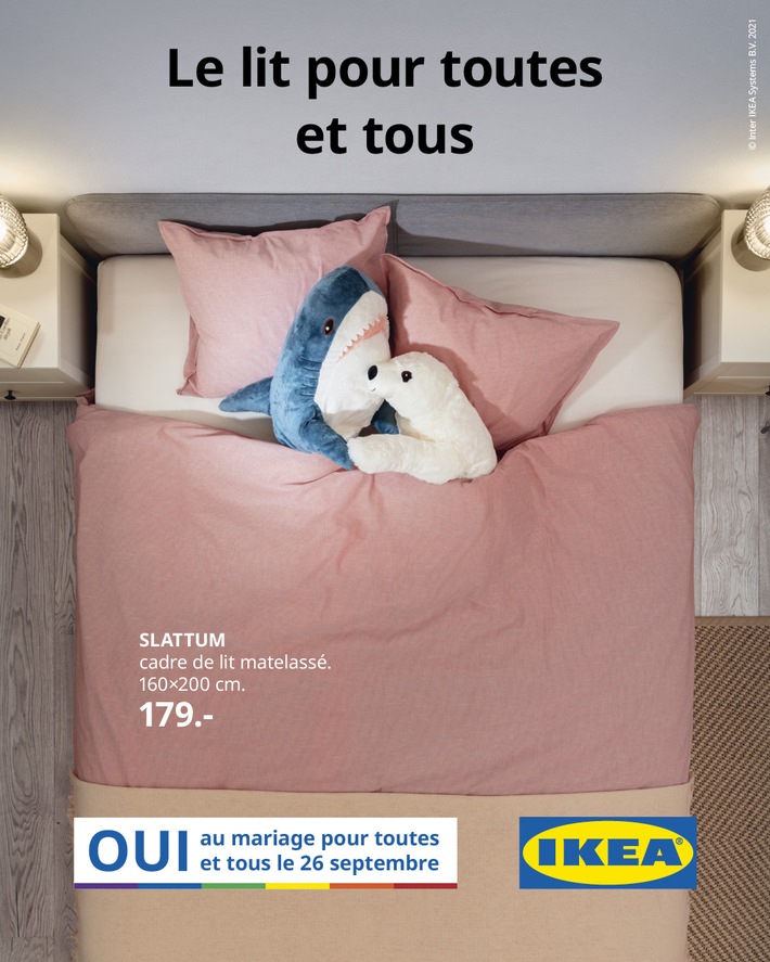 IKEA Suisse lance campagne "lit pour toutes et tous"