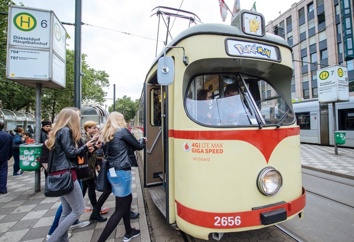 Vodafone bringt gratis Highspeed in Düsseldorfs Pokémon-Bahn
