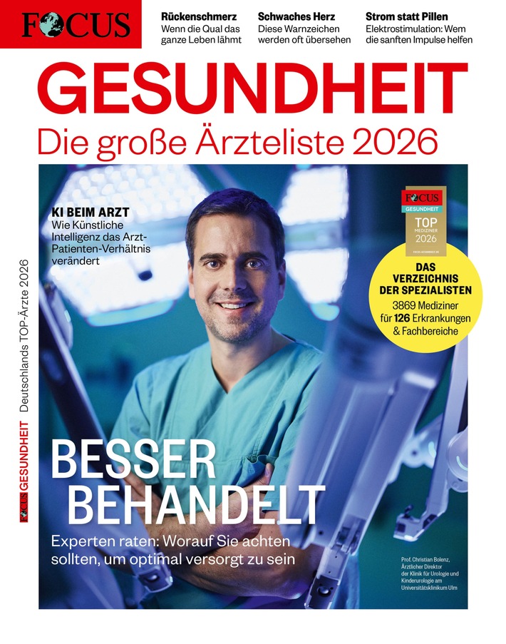 Die große Ärzteliste 2026 von FOCUS-Gesundheit / Gesund älter werden - dank Prävention & Empfehlungen für hochqualifizierte Medizinerinnen und Mediziner