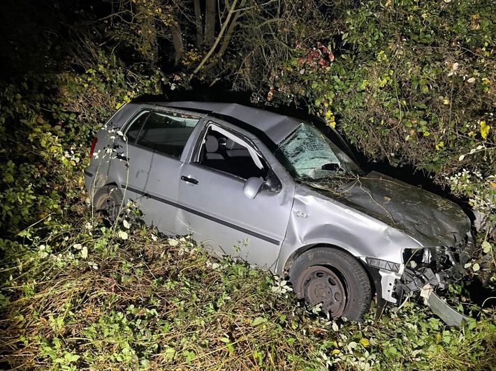 POL-PIROK: Alleinunfall mit verletzter Person infolge von Alkoholeinfluss