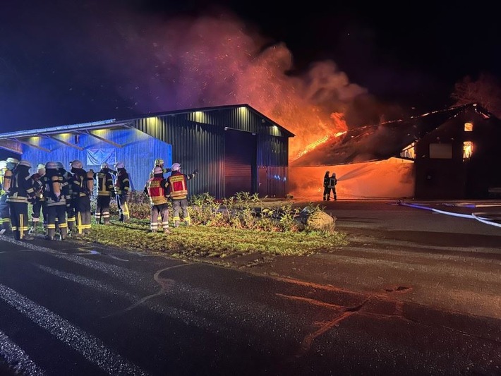 POL-ROW: ++ Brand einer Lagerhalle in Volkensen ++