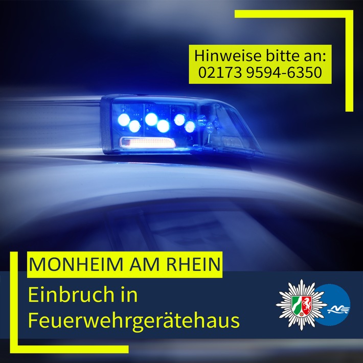 POL-ME: Einbruch und Diebstahl in Feuerwehrgerätehaus - 2604087