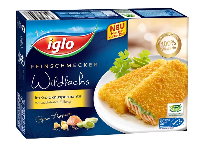 Knusperspaß auf höchstem Niveau: iglo präsentiert Feinschmecker Wildlachs im Goldknuspermantel (BILD)