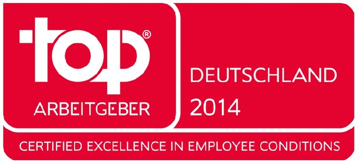 Erneute Auszeichnung für Berufs- und Karrierechancen: Deutsche Vermögensberatung (DVAG) ist zertifizierter &quot;Top Arbeitgeber Deutschland 2014&quot;
