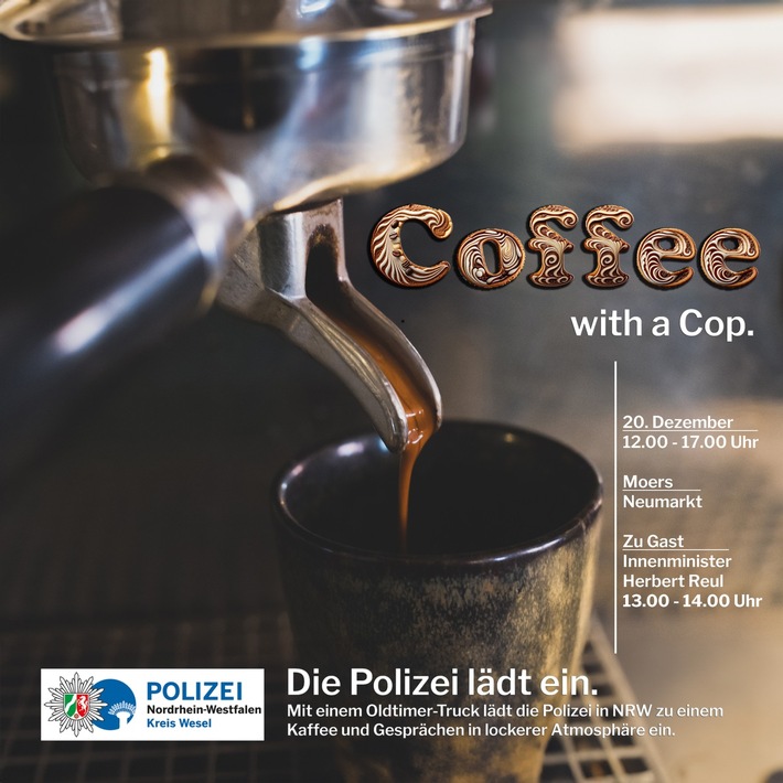 POL-WES: Moers - Erinnerung: Coffee with a Cop am 20.12.2023 in Moers