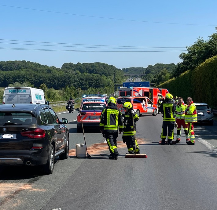 FW-EN: Verkehrsunfall auf der Autobahn A1