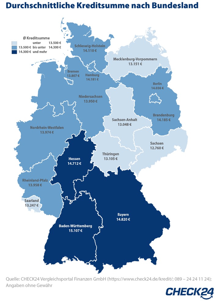 Kreditatlas: Baden-Württemberger leihen am meisten Geld von der Bank