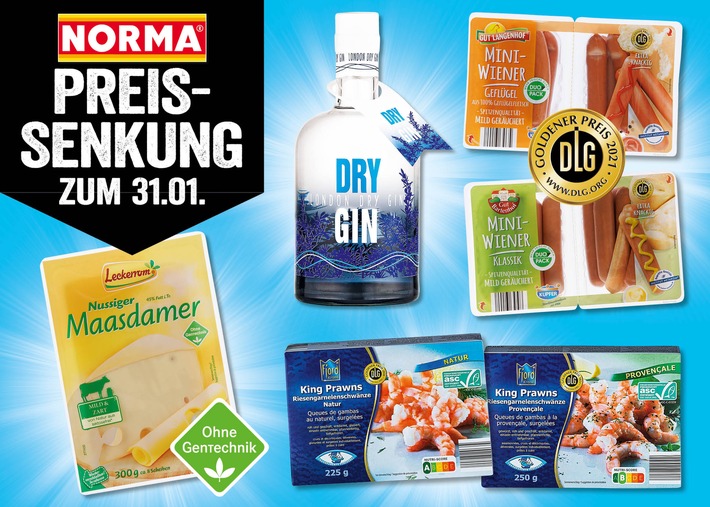 Bereits zum dritten Mal im Januar: NORMA senkt die Preise / Bei sechs weiteren Produkten sparen Kundinnen und Kunden ab sofort bis zu 10 Prozent