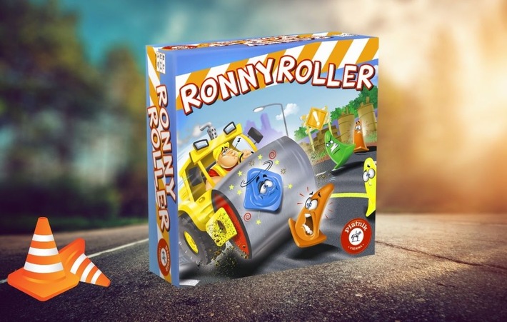 Ronny Roller: Straßenwalze fegt übers Spielbrett - Actionreiches Kinderspiel von Piatnik