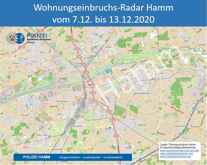 POL-HAM: Wohnungseinbruchs-Radar Polizei Hamm vom 07.12. bis 13.12. 2020