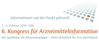 6. Kongress für Arzneimittelinformation am 1./2. Februar 2019 in Köln