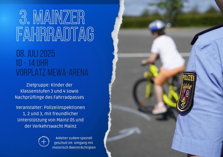 POL-PPMZ: 08.07.2025 - Fahrradtag an der MEWA Arena