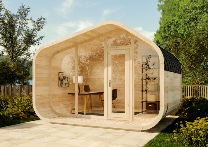 GREENBOATS, Langefreunde und GartenHaus Design-Kooperation: ScandiCube Wave Gartenhäuser von Alpholz