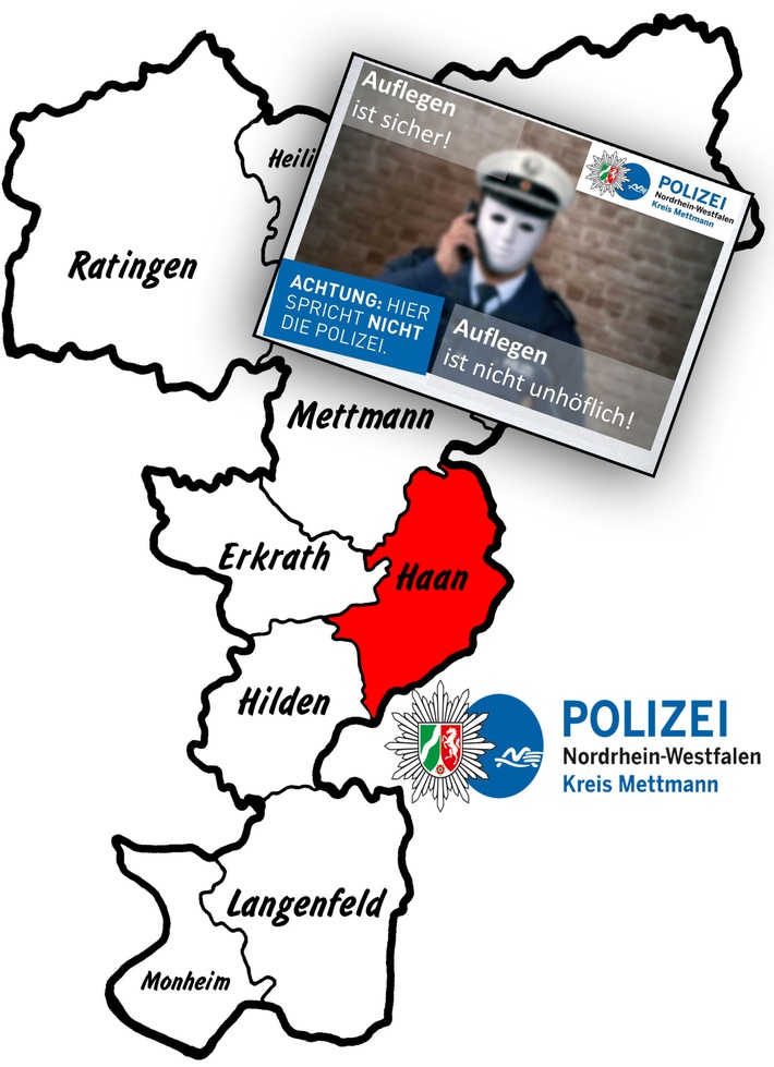 POL-ME: Halbzeitstand 1:0 in der "Gruitener Aktionswoche versus Falsche Polizeibeamte" - Haan-Gruiten/Kreis Mettmann - 1910034