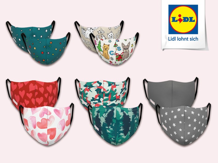 Zweite Kollektion der Mund-Nasen-Bedeckungen von Designern Jette Joop ab 26. Oktober in allen Lidl-Filialen