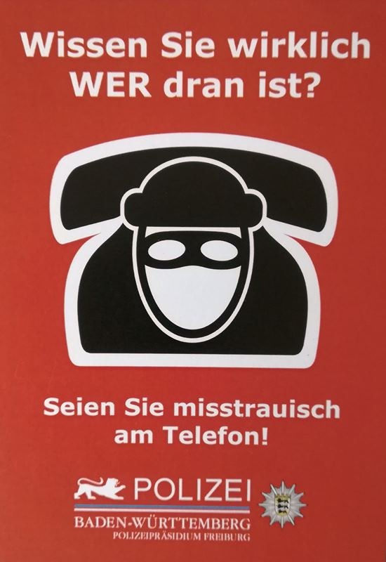 POL-FR: Polizeipräsidium Freiburg: Warnung vor sogenannten "Falschen Polizisten" / aktueller Vorfall in Denzlingen, Landkreis Emmendingen